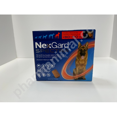 NEXGARD SPECTRA CN XL (>30 KG) 	b/15  (ordonnance obligatoire)