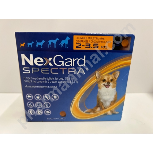 NEXGARD SPECTRA CN XS (2-4 KG) 	b/3  (ordonnance obligatoire)