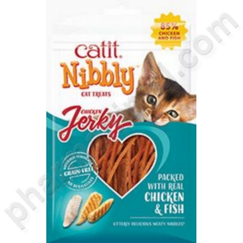 CAT NIBBLY JERKY POUL/POIS 30G