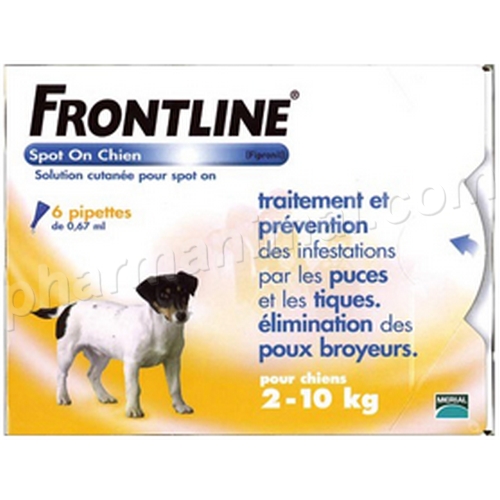 FRONTLINE CHIEN S (2-10 KG) PLAQ/6