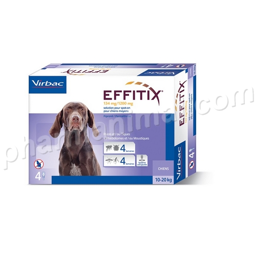 EFFITIX CHIEN (10-20 KG)       	plaq/4    	sol ext  	 	 	VIRBAC