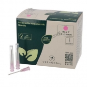 Aiguille jetable, 1,2 x 25 mm, 18G x 1\", rose, 100