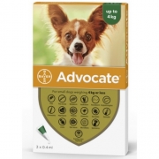 ADVOCATE CHIEN 0,4 ML (0-4 KG) 	plaq/3    sol ext